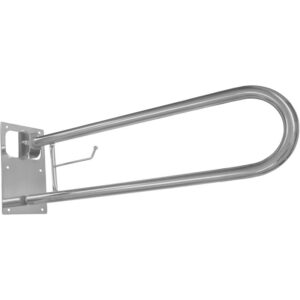 Barra apoyo abatible-giratoria con portarrollos acero inoxidable Mate - CM Baños