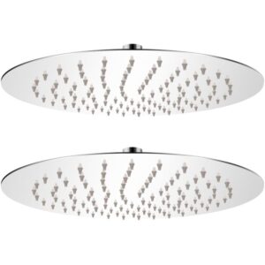 Cabezal de ducha efecto lluvia 2 pzs acero inoxidable Ø 25 cm - Plateado - Vidaxl