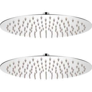 Cabezal de ducha efecto lluvia 2 pzs acero inoxidable Ø 30 cm - Plateado - Vidaxl