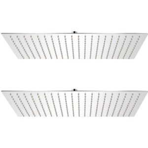 Cabezal de ducha efecto lluvia 2 uds acero inoxidable 30x50 cm - Plateado - Vidaxl