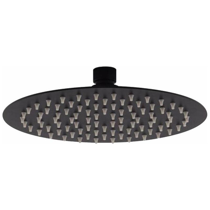 Cabezal de ducha modelo redondo negro mate Piralla Rubinetterie LRNR | Negro mate - Ø 300 mm
