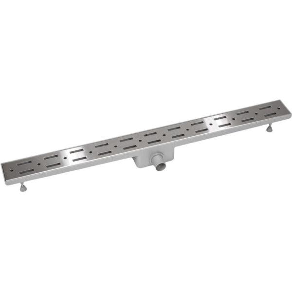 Desagüe con rejilla de acero inoxidable - canaleta para cuarto de baño, desagüe universal de acero inoxidable, sumidero con sifón antiolores - 100 cm