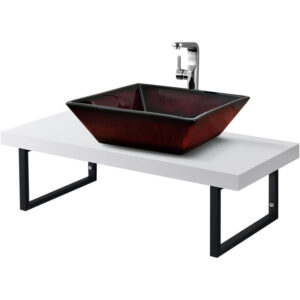 [neu.haus] - Encimera de Lavabo - 100 x 45 x 30 cm - Toallero - Estante de Baño - Tablero de Pared para Lavabo con Soporte de Metal - Mueble de Baño