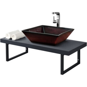 [neu.haus] - Encimera de Lavabo - 100 x 45 x 30 cm - Toallero - Estante de Baño - Tablero de Pared para Lavabo con Soporte de Metal - Mueble de Baño