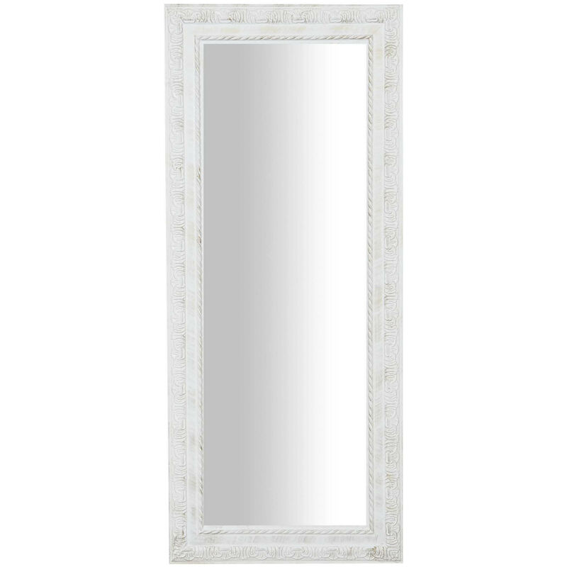 Biscottini - Espejo de pared de colgar de colgar horizontal/vertical 35x2x82 cm acabado con efecto blanco envejecido