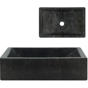 Lavabo 45x30x12 cm mármol negro - Negro