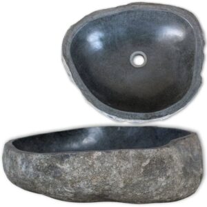 Lavabo de piedra natural ovalado 46-52 cm