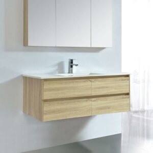 Stano - Mueble de lavabo LIMPIO 120 cm color roble