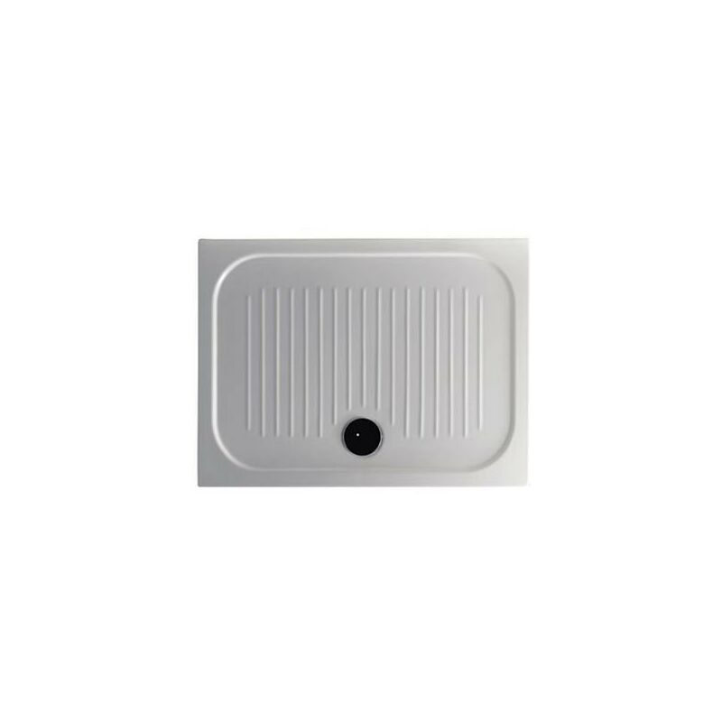 Plato de ducha antideslizante 100x75xH6 cm cerámica Galassia Flat | Blanco