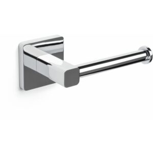 TATAY, Portarrollos de pared sin tapa de la Coleccion Kalo, en zamak cromado, con soporte de lineas cuadradas y sistema de fijacion 3M, comodo y sin