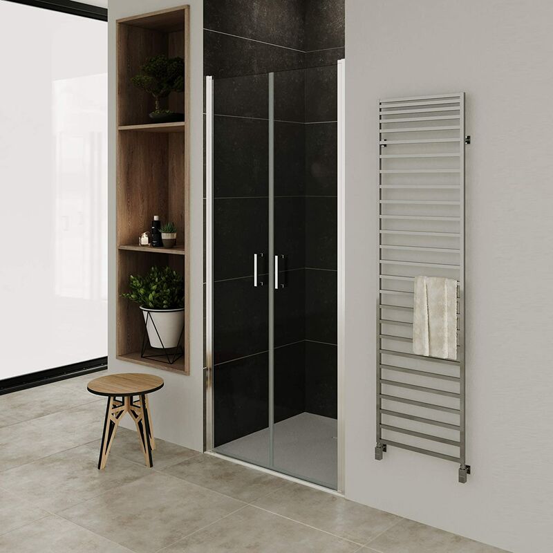 Puerta de ducha vidrio transparente de 6mm - altura: 195 cm NC 80-83 cm