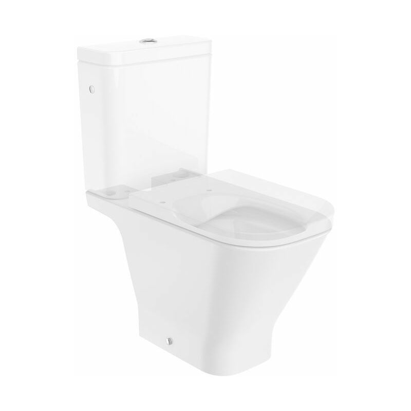 Taza Rimless con salida dual para inodoro de tanque bajo - The Gap SQUARE Tanque, tapa y asiento no incluido. - Roca