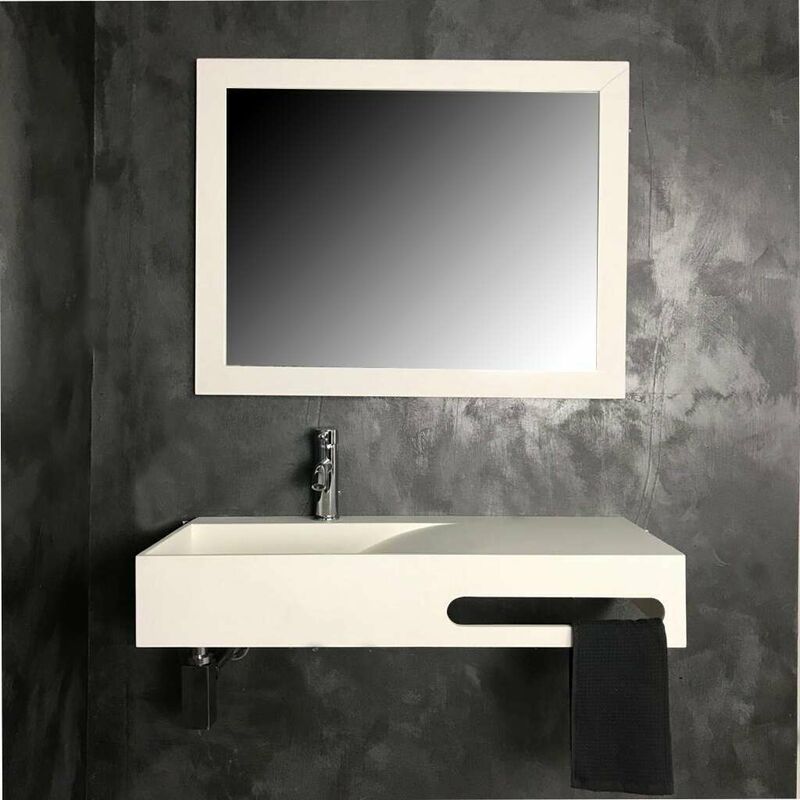 Ambra - Lavabo suspendido 90 cm Solid surface - Granada