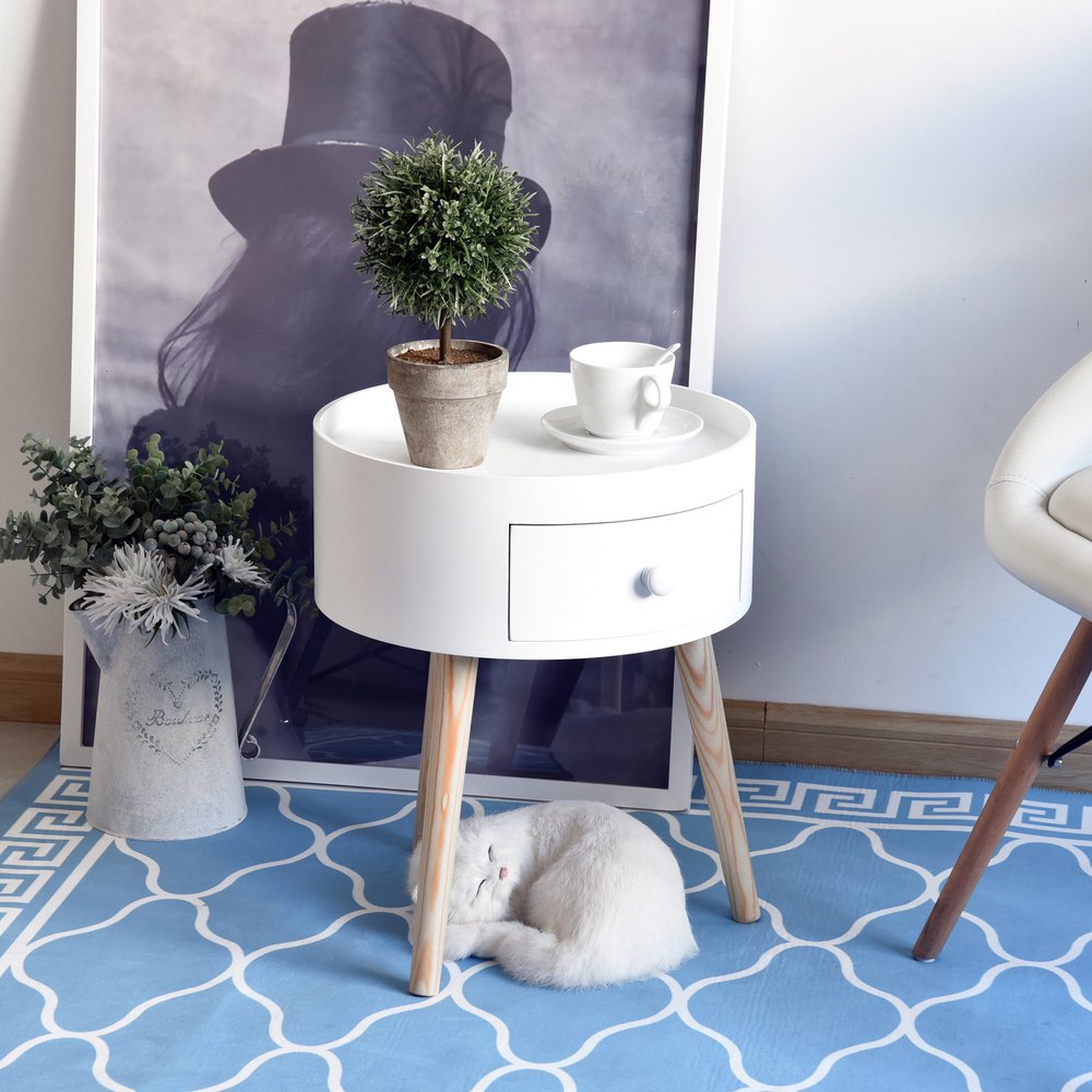 Homcom Mesita De Noche Con 1 Cajon One Size - Imagen 2