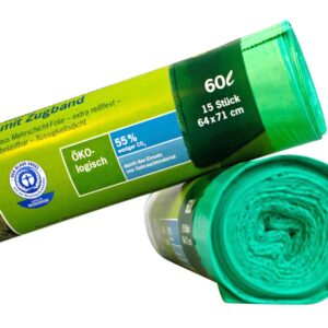 Secolan Bolsas Basura Con Cordón 60l 15 Unidades One Size Green