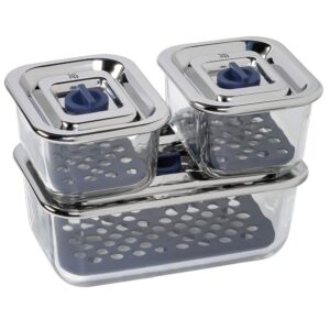 Wmf Conjunto De Recipientes De Cristal 3 Piezas One Size Blue / Clear