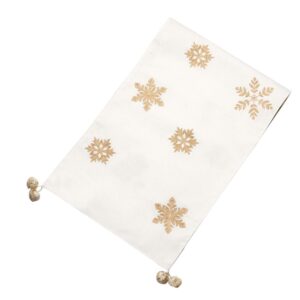L´oca Nera Camino De Mesa Ii Con Bordado Navideño 150x33 Cm One Size White / Gold
