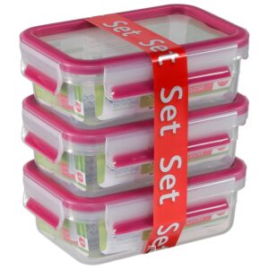 Emsa Food Clip&close 550ml 3 Unidades One Size Clear / Pink
