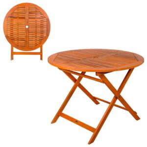Aktive Mesa Redonda Plegable Madera Acacia 100 X 74 Cm One Size Wooden
