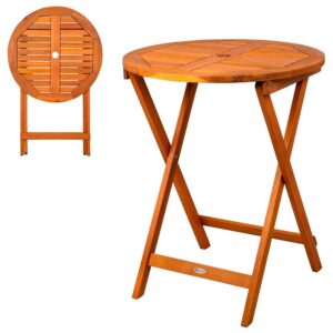 Aktive Mesa Redonda Plegable Madera Acacia 60cm One Size Wooden