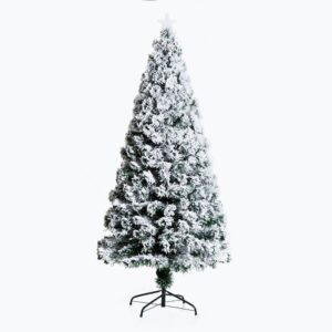 Homcom Árbol De Navidad Nevado Con Soporte De Metal 180 Cm One Size
