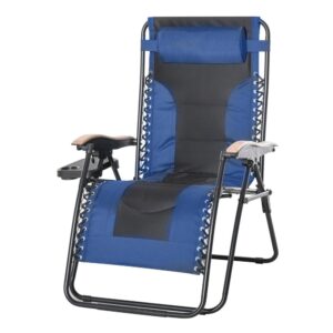 Outsunny Tumbona Plegable Y Reclinable De Acero 90x75x110 Cm One Size