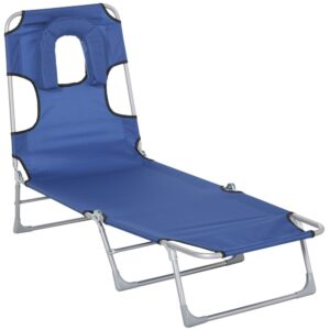Outsunny Tumbona Reclinable Y Plegable De Jardín 182x56x24.5 Cm One Size