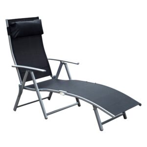 Outsunny Tumbona Plegable De Jardín Con Respaldo Ajustable 137x One Size