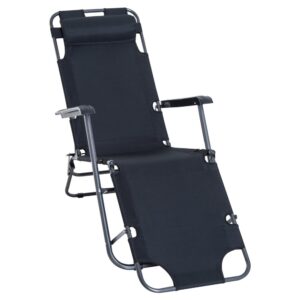 Outsunny Tumbona Reclinable Y Plegable Con Respaldo Ajustable 135x60x89 Cm One Size