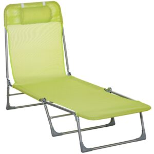 Outsunny Tumbona Plegable Y Reclinable De Jardín 182x56x24.5 Cm One Size
