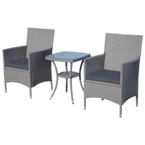 Outsunny Conjunto De Muebles Ratán Para Jardín Formado Por 1 Mesa Y 2 Sillones One Size