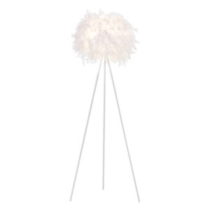 Homcom Lámpara De Pie Con Trípode De Metal Y Pantalla De Plumas 54x54x147 One Size
