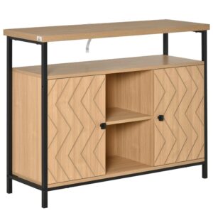 Homcom Aparador Para Comedor Cocina Con Estantes Abiertos 100x35x80 Cm One Size