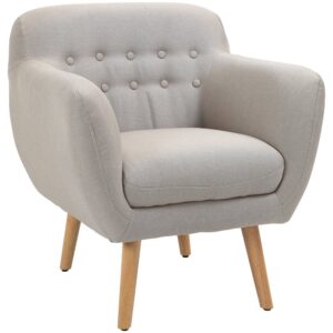 Homcom Sillón De Estilo Nórdico Con Patas De Madera One Size