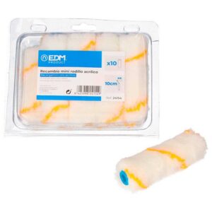 Edm Recambio Mini Rodillo Acrilico 110 Mm 10 Unidades One Size Yellow / Blue