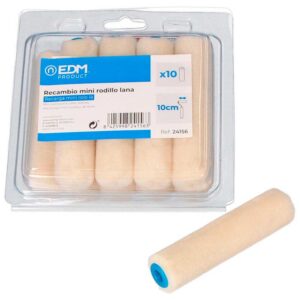 Edm Recambio Mini Rodillo Lana 110 Mm 10 Unidades One Size Brown / Blue