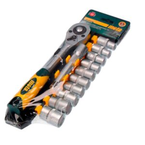 Mota Herramientas Bocallaves+accesorios Ek610 1/2´´ 12 Piezas One Size Silver / Yellow / Green