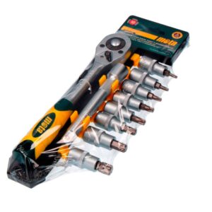 Mota Herramientas Bocallaves+accesorios Ek641 1/2´´ 10 Piezas One Size Silver / Yellow / Green
