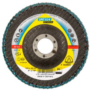 Klingspor Smt 924 Abrasivo 125 X 22.23 Mm Grano 80 Curvo One Size Black