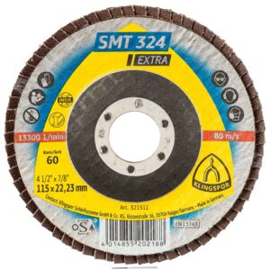 Klingspor Smt 324 Abrasivo 115 X 22.23 Mm Grano 60 Curvo One Size Black