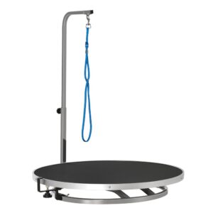 Pawhut Pet Grooming Table With Swivel Base And Adjustable Arm One Size