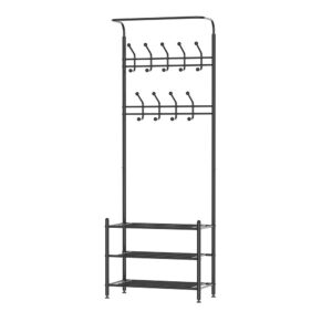 Homcom Perchero De Metal Con Estantes Para Zapatos One Size