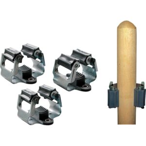 Grouw Colgador Escoba 5.5x4.5 Cm 3 Unidades One Size Black / Silver