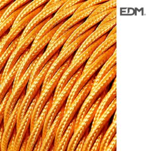 Edm Rollo Cable Textil Trenzado C-45 2x0.75 Mm 5 M One Size Matte Gold