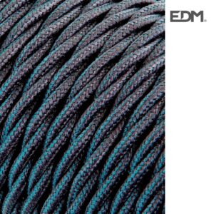 Edm Rollo Cable Textil Trenzado C-63 2x0.75 Mm 5 M One Size Dark Grey