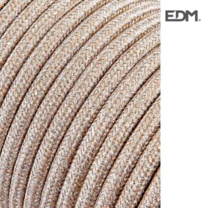 Edm Rollo Cable Cordon Tubulaire C15 2x0.75 Mm 5 M One Size Beige