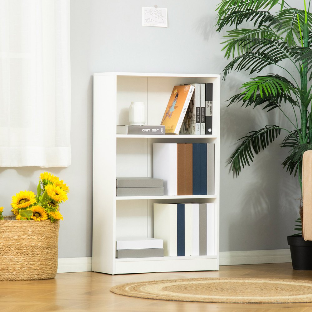 Homcom Estanteria Libreria Con 3 Compartimentos De Almacenaje 62.2x24x102.4 Cm One Size - Imagen 2
