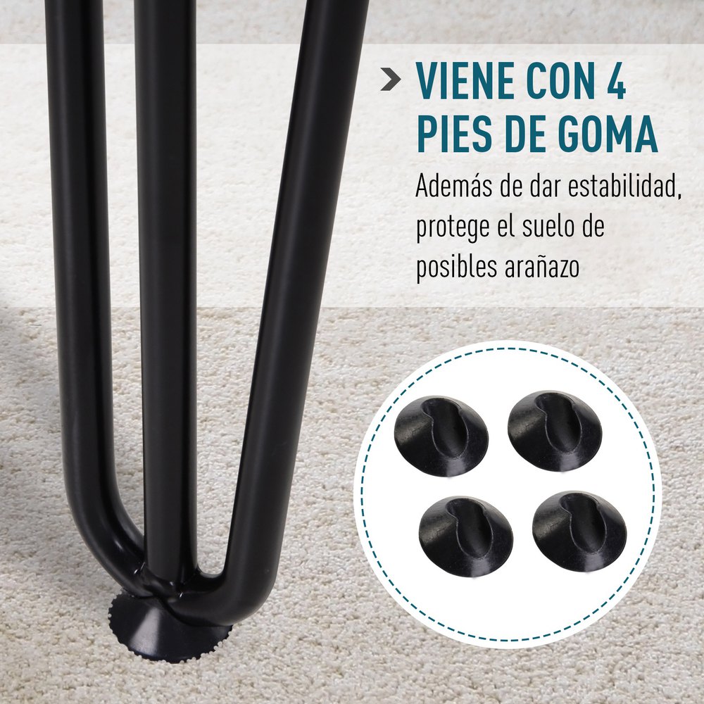Homcom Conjunto De 4 Patas Para Mesa De Estilo Industrial Y Diseño Horquilla Con Protectores Anti-arañazos De Goma 12x12x71cm Tornillos De Montaje Incluidos One Size - Imagen 4