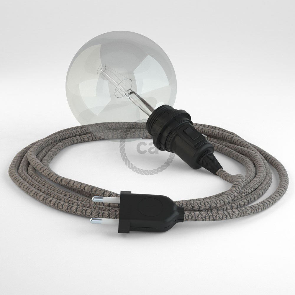 Creative Cables Lámpara Colgante Para Pantalla Con Enchufe Uk Rd64 Lozenge 3 M One Size Anthracite / White - Imagen 3