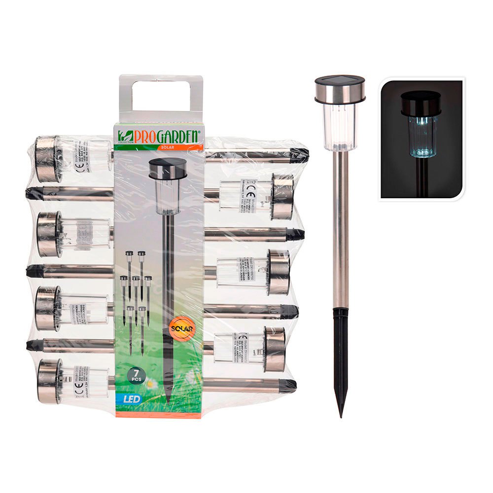 Pro Garden Estaca Lámpara Solar 73119 36 Cm 7 Unidades One Size Silver - Imagen 2